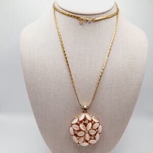 Vintage Monet 30” Gold Chain Necklace Sister Clasp w/ Removable Pendant